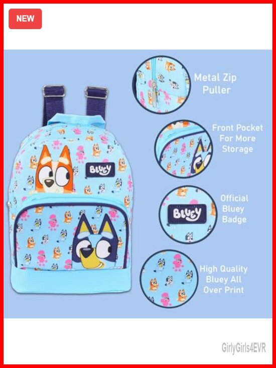 Bluey Mini Canvas Backpack with Front Pocket, Adjustable Straps main image 6